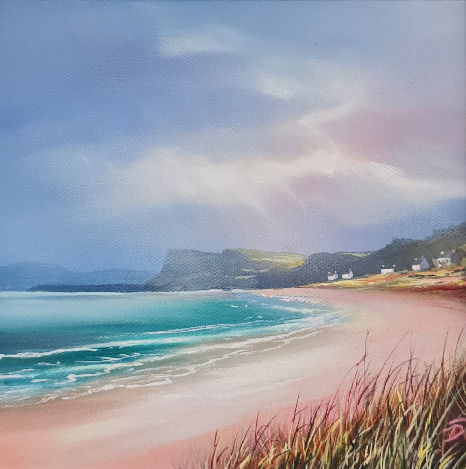 Painting of Fairhead Ballycastle. Original art UK